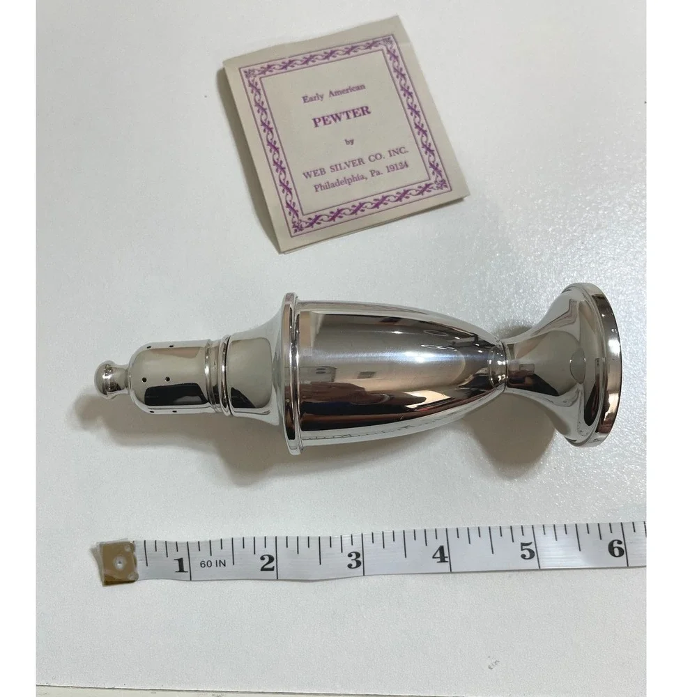 Early American‎ Pewter Salt and Pepper Shakers by Web Silver Co. Philadelphia